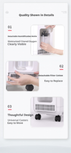 medical grade home oxygen concentrator, 5l oxygen inhaler, smart oxygen breathing machine for the elderly and pregnant women